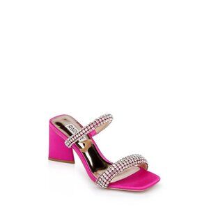 NIB Badgley Mischka Women's Frankie Heeled Sandal, Fuchsia Satin, 8.5